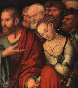 CRANACH, Lucas the Younger Christ and the Fallen Woman (detail) Sweden oil painting artist